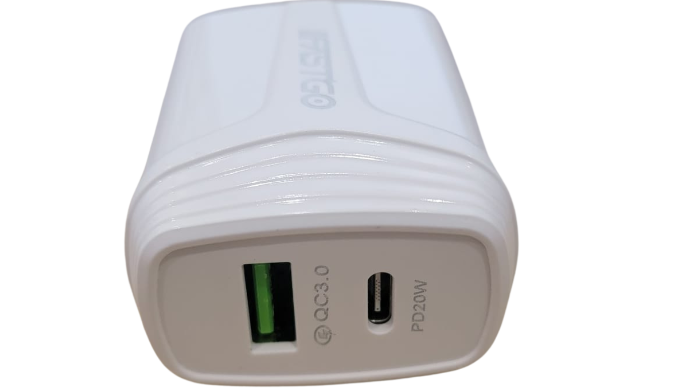 USB-C Plus USB Wall Charger Block, PD 20W