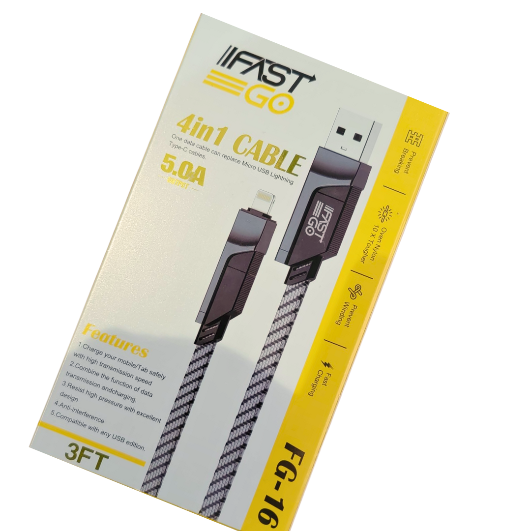 4 in 1 Phone Cable Replace USB, Lighting and Type C Cables.