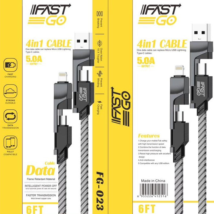 4 in 1 Phone Cable Replace USB, Lighting and Type C Cables.